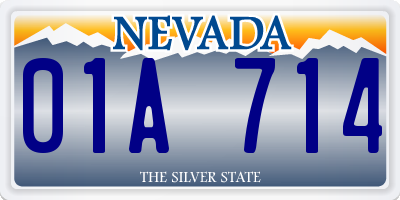 NV license plate 01A714