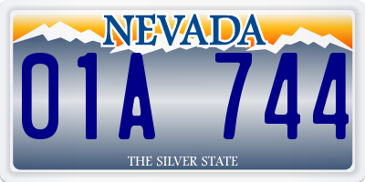 NV license plate 01A744