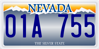 NV license plate 01A755