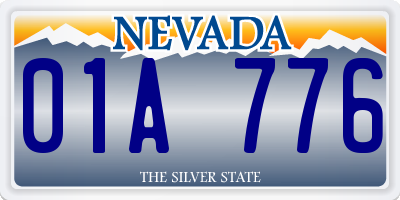 NV license plate 01A776