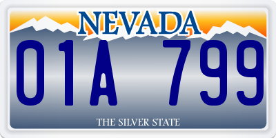 NV license plate 01A799