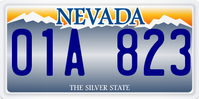 NV license plate 01A823