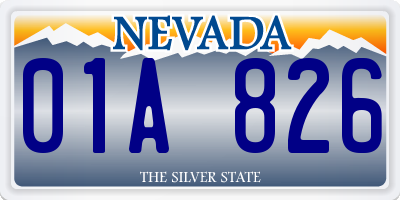 NV license plate 01A826