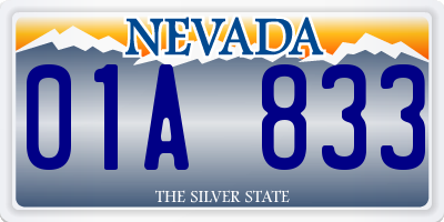 NV license plate 01A833