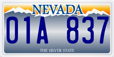 NV license plate 01A837