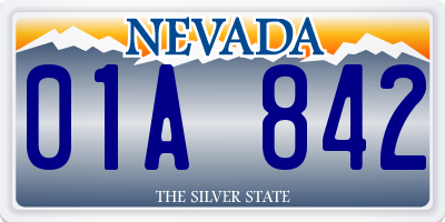 NV license plate 01A842