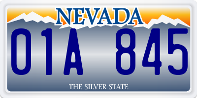 NV license plate 01A845
