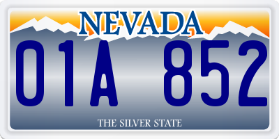 NV license plate 01A852