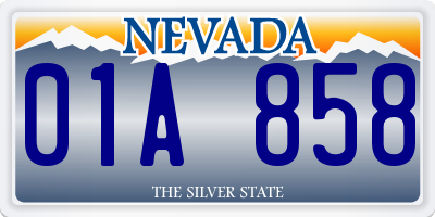 NV license plate 01A858