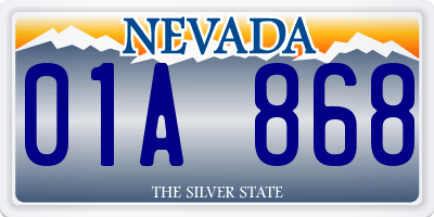 NV license plate 01A868