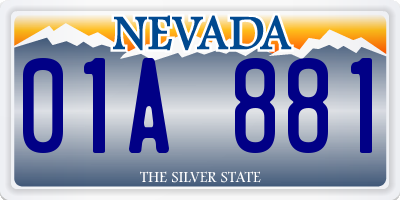NV license plate 01A881