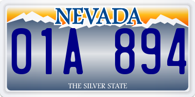 NV license plate 01A894