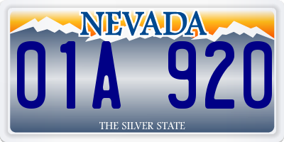 NV license plate 01A920