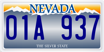 NV license plate 01A937