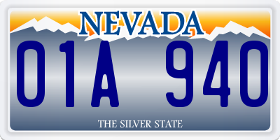 NV license plate 01A940
