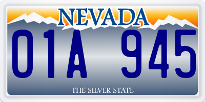 NV license plate 01A945