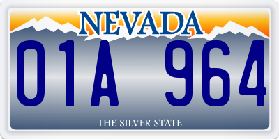 NV license plate 01A964