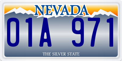 NV license plate 01A971