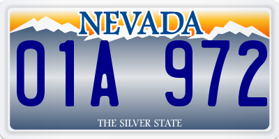 NV license plate 01A972
