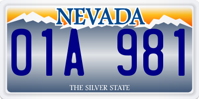 NV license plate 01A981