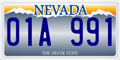 NV license plate 01A991
