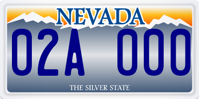 NV license plate 02A000