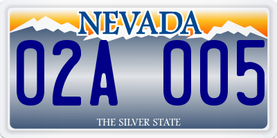 NV license plate 02A005