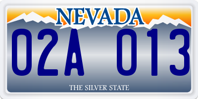 NV license plate 02A013