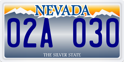 NV license plate 02A030