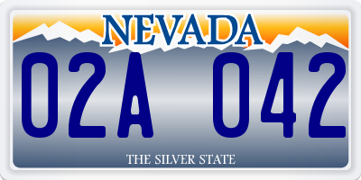 NV license plate 02A042