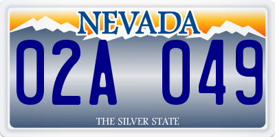 NV license plate 02A049