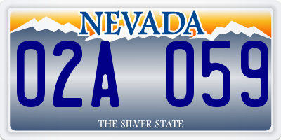 NV license plate 02A059