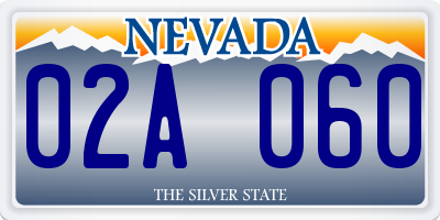NV license plate 02A060