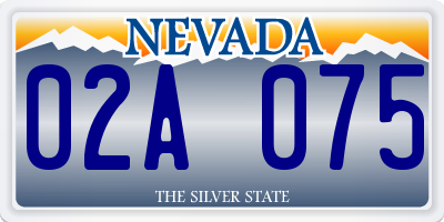 NV license plate 02A075
