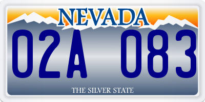 NV license plate 02A083