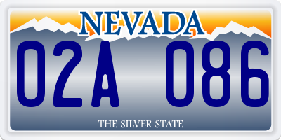 NV license plate 02A086