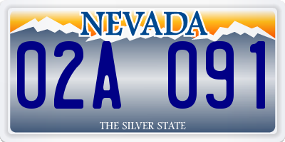 NV license plate 02A091