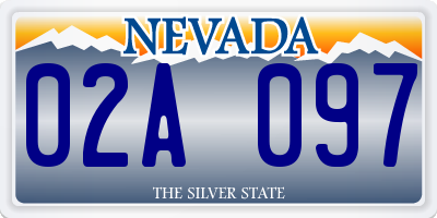 NV license plate 02A097