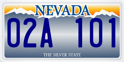 NV license plate 02A101