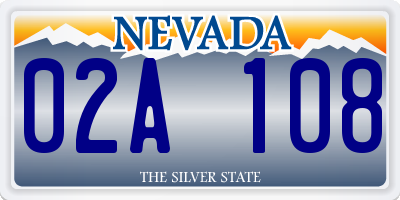 NV license plate 02A108