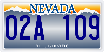 NV license plate 02A109