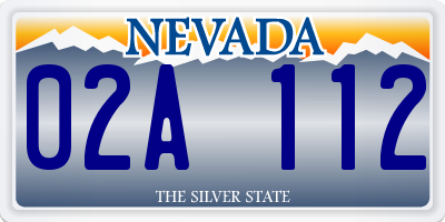 NV license plate 02A112