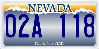 NV license plate 02A118