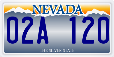 NV license plate 02A120