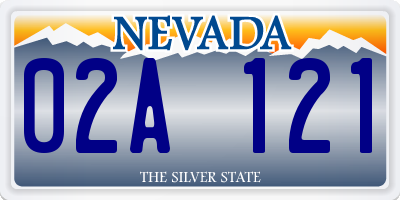 NV license plate 02A121