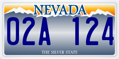 NV license plate 02A124
