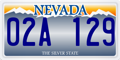 NV license plate 02A129