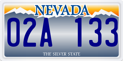 NV license plate 02A133