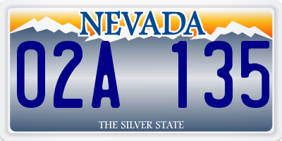 NV license plate 02A135