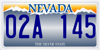 NV license plate 02A145